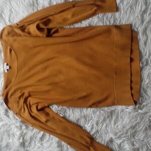 New York & Co. Mustard Yellow Button Shoulder Sweater Size Medium